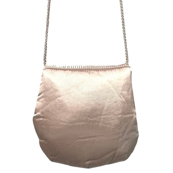 Le-Ann Champagne Color Satin 2 Piece Shoulder Bag and Coin Purse Prom Wedding - Picture 6 of 7